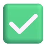 Emoji grüner Button mit weißem Haken