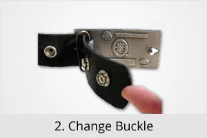 How to attach the Buckle to the Belt: 2. Change buckle