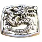Preview: Design Gürtelschnalle Drache versilbert - Made in Italy - vorne