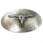Preview: Design Gürtelschnalle Longhorn Schädel - Made in Italy - vorne Preview: Design Gürtelschnalle Longhorn Schädel - Made in Italy - vorne