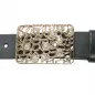 Preview: Design Belt Buckle white gold plated, set with rhinestones with belt
