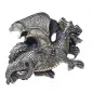 Preview: Gürtelschnalle Drachen, massiv, Farben: silber + gold