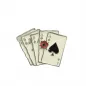 Mobile Preview: Gürtelschnalle Kartenspiel mit Einschussloch