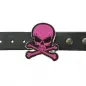 Preview: Gürtelschnalle Totenkopf violett mit Gürtel