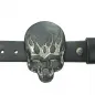 Preview: Belt Buckle Skull with silver flames mit Gürtel