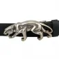 Preview: Design Gürtelschnalle Panther 3D silber - mit Gürtel Preview: Design Gürtelschnalle Panther 3D silber - mit Gürtel