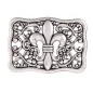 Preview: Design belt buckle with French lily silver plated front
