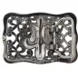 Preview: Design belt buckle with French lily silver plated back