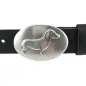Preview: Design Belt Buckle Dachshund silver from Umjubelt - with belt