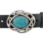 Preview: Design Belt Buckle Moorland silver turquoise from Umjubelt - at belt