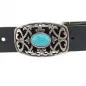 Preview: Design Gürtelschnalle Tradition silber türkis von Umjubelt - am Gürtel