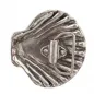 Preview: Design Belt Buckle Shell large silver cream from Umjubelt - back