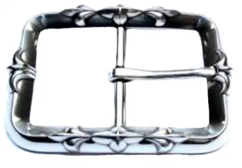 Thorn Buckle with floral decorations, cast pewter, silver