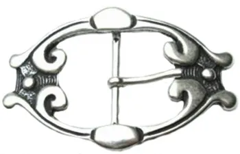Thorn Buckle with decorations, cast pewter, silver
