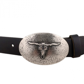 Preview: Design Belt Buckle Longhorn skull - with belt