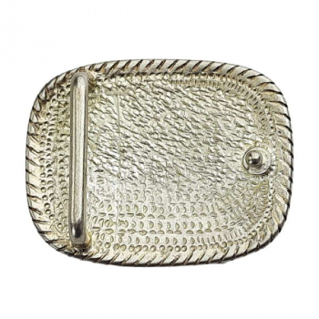 Preview: Design Gürtelschnalle Rodeo weißgold - hinten