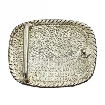 Design Gürtelschnalle Rodeo weißgold - hinten