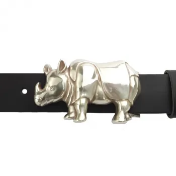 Gürtelschnalle Nashorn mit Gürtel