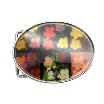 Design Gürtelschnalle Blumen altsilber - Made in Italy