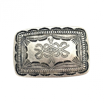 Preview: Design Belt Buckle Classic, Made in Italy, nickel-free, fashion, antique silver, 77 x 50 mm, for belts up to 4 cm wide