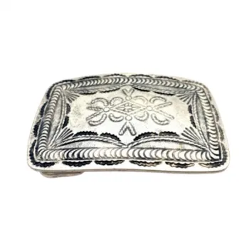 Gürtelschnalle Klassik altsilber - Made in Italy - liegend