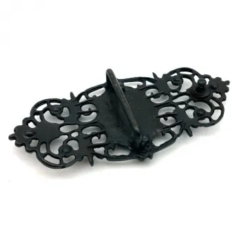 Design Gürtelschnalle Steine Ornament altmessing - Made in Italy - hinten