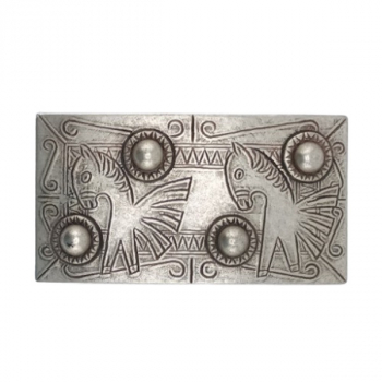 Design Belt Buckle Horses Art Style - Made in Italy