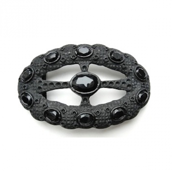 Black matt with rhinestones - Made in Italy - frontview
