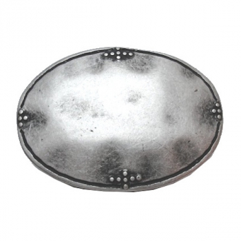 Design Belt Buckle Oval antique silver - Made in Italy - frontview