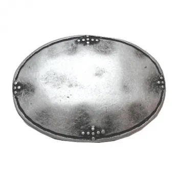 Design Belt Buckle Oval antique silver - Made in Italy - frontview
