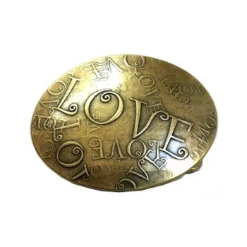 Design Belt Buckle Love antique brass