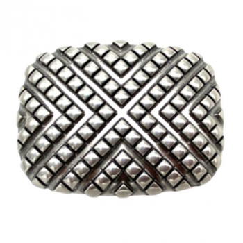 Design Gürtelschnalle Pfeilmuster silber - Made in Italy - vorne