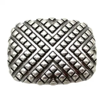 Design Gürtelschnalle Pfeilmuster silber - Made in Italy - vorne