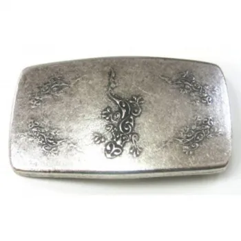 Design Belt Buckle Lizard antique-silver - Made in Italy - frontview