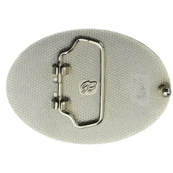 Individuelle Foto Gürtelschnalle Oval mit Kordelrand hinten