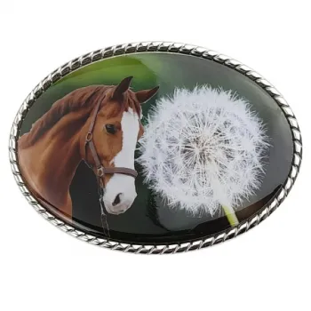 Custom Photo Belt Buckle Oval with Cord Edge