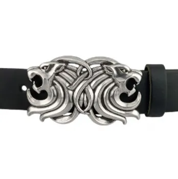Design Belt Buckle Lion Heads - with belt