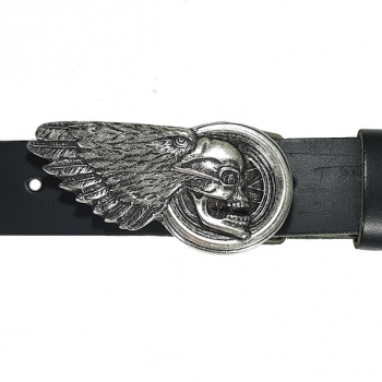 Preview: Belt Buckle Skull with Eagle - with belt