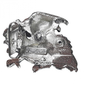 Preview: Belt Buckle Dragon, massive, colors: silver + gold back