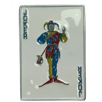 Gürtelschnalle Joker Spielkarte, hochkant, mehrfarbig
