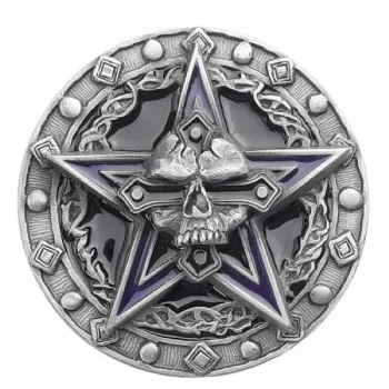 Belt Buckle Star With Skull
