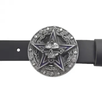 Belt Buckle Star with Skull