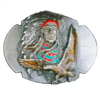 Guertelschnalle Indianer mit Adler