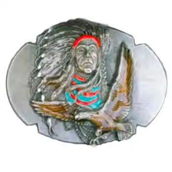 Belt Buckle Indian with Eagle