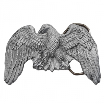 Preview: Belt Buckle Eagle with spread wings, cast pewter, color: silver