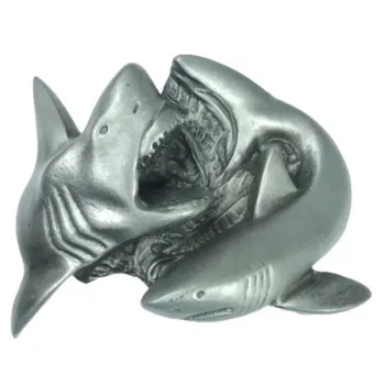 Belt Buckle Fighting Sharks