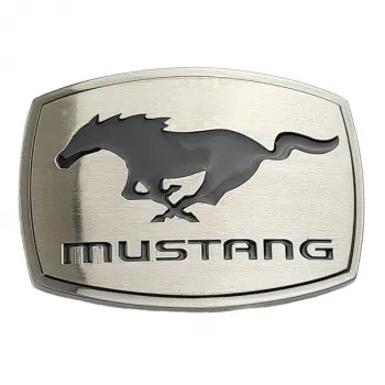 Gürtelschnalle Ford Mustang Pony silber/schwarz
