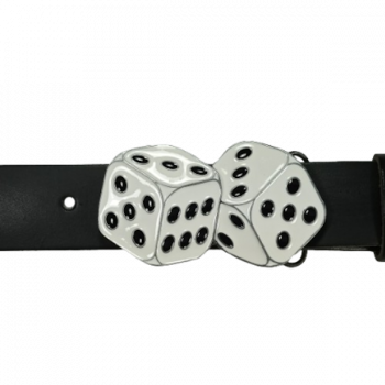 Preview: Gürtelschnalle Zwei Spielwürfel - Würfelpaar am Gürtel