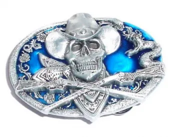 Buckle Skull With Cowboy Hat