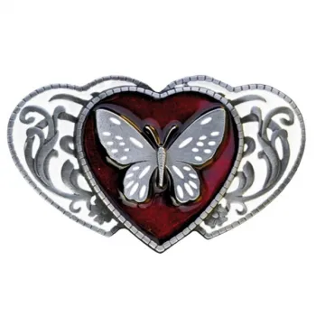 Gürtelschnalle Herzen mit Schmetterling